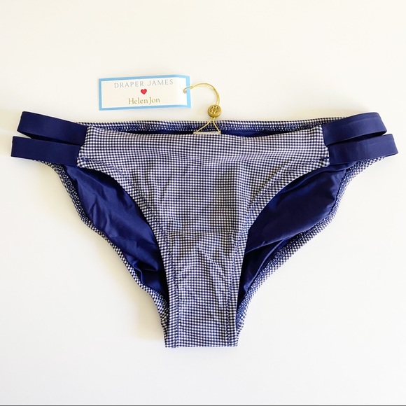 Draper James x Helen Jon Blue White Gingham Two Piece Bikini S Top M Bottom NWT - Picture 8 of 16